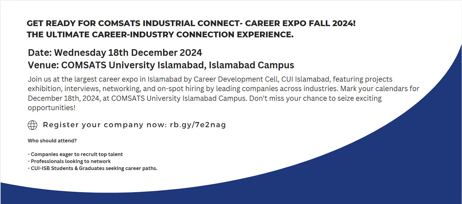 COMSATS Industrial Connect- Career Expo Fall 2024