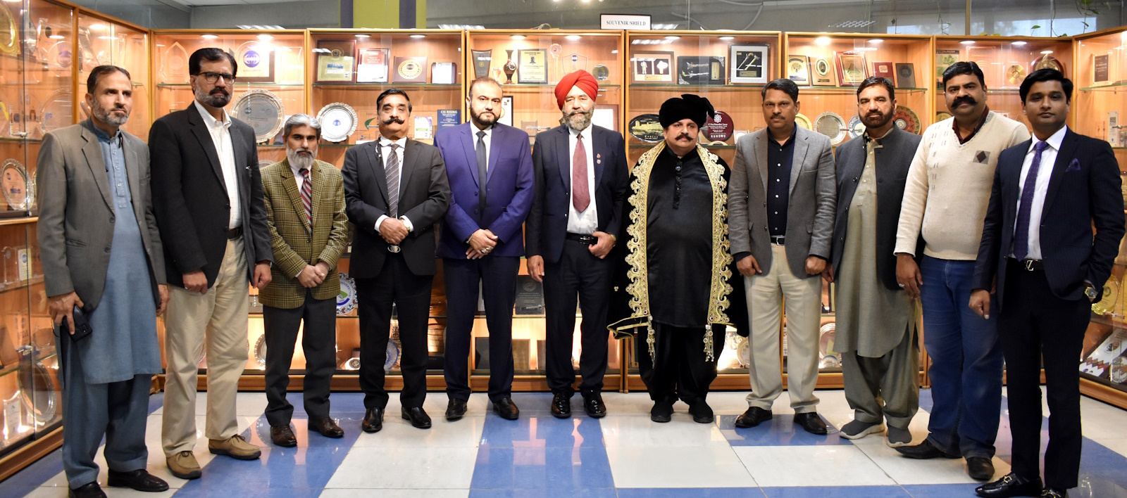 Dr. Gurinder Pal Singh Josan, President of the Sikh Community USA accompanied by Ch. Tanveer Ahmed Dhot, CEO Shahzar Textile Mills (Pvt) LTD. and Mr. Shahid Shabbir, Pakistani historian, researcher and journalist visited CUI on Tuesday the 25th of February, 2025