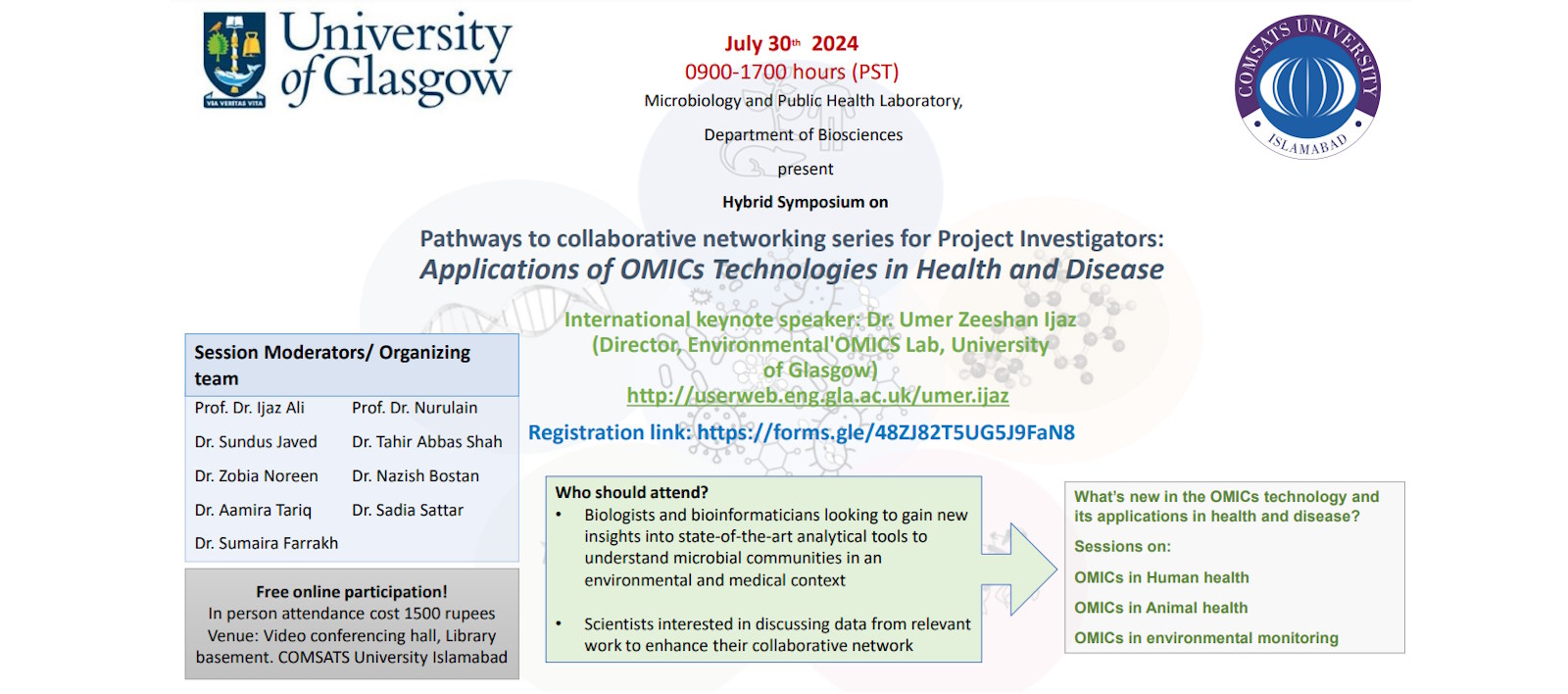 Hybrid Symposium on - Pathways to collaborative networking series for Project Investigators: Applications of OMICs Technologies in Health and Disease