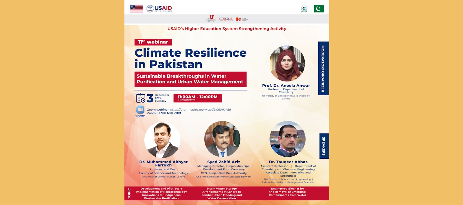 Register for the 11th webinar on climate resilience in Pakistan -- December 03, 2024 11:00AM (PKT)