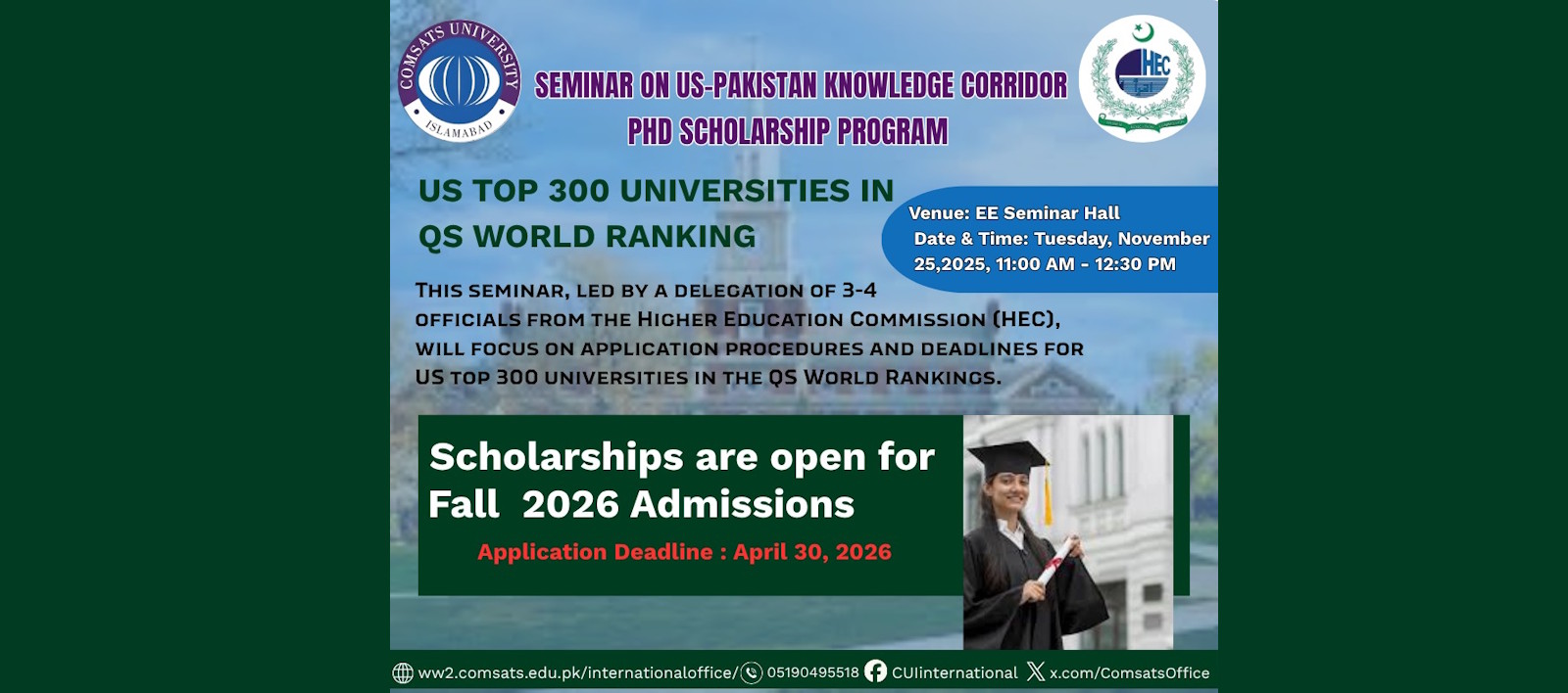 Information Session: Study & Scholarship Opportunities at Top US Universities (Fall 2026)